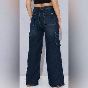 Ashley Mason Dark Blue Wide Leg Jeans